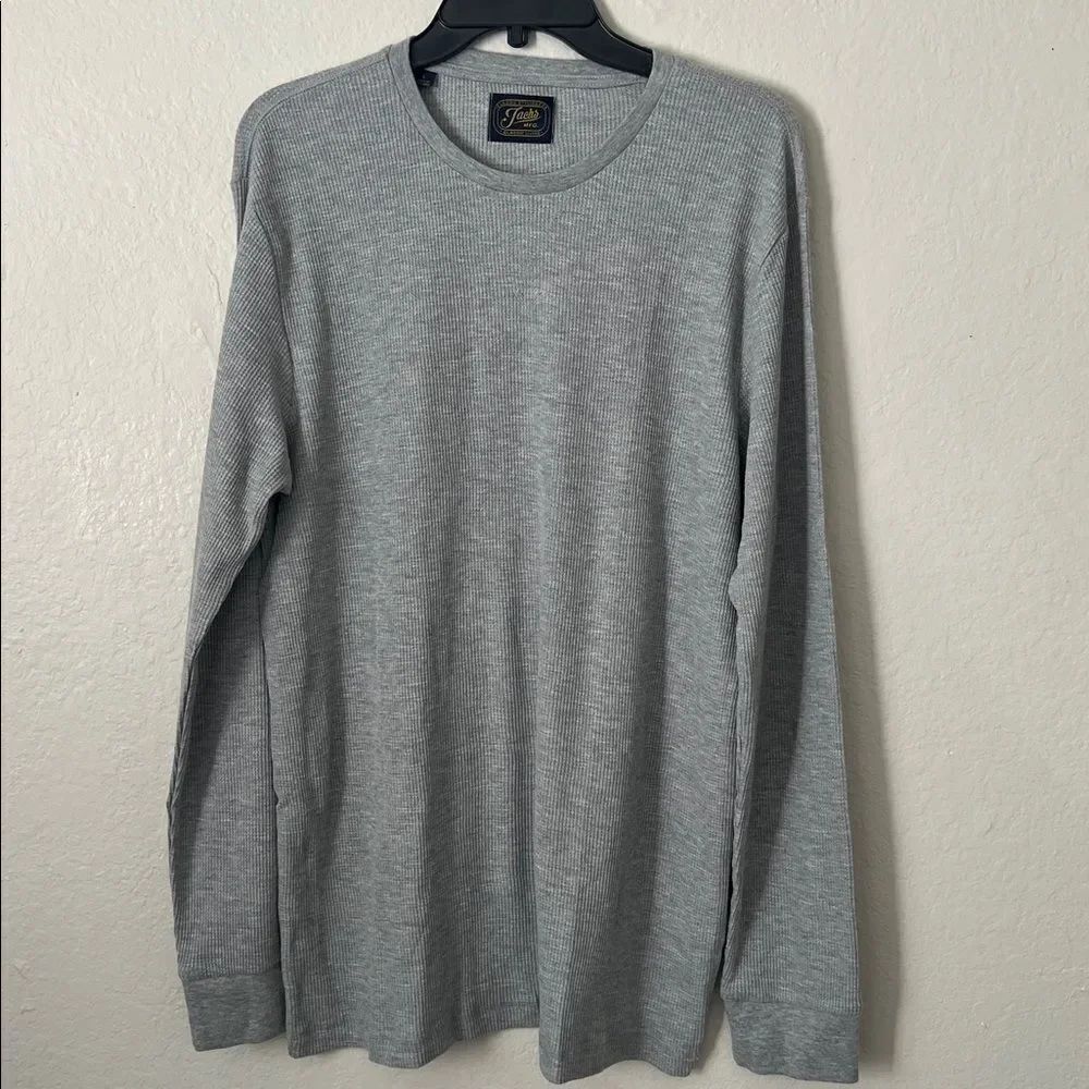 Jachs Men's Heather Gray Waffle Knit Shirt in SIze L